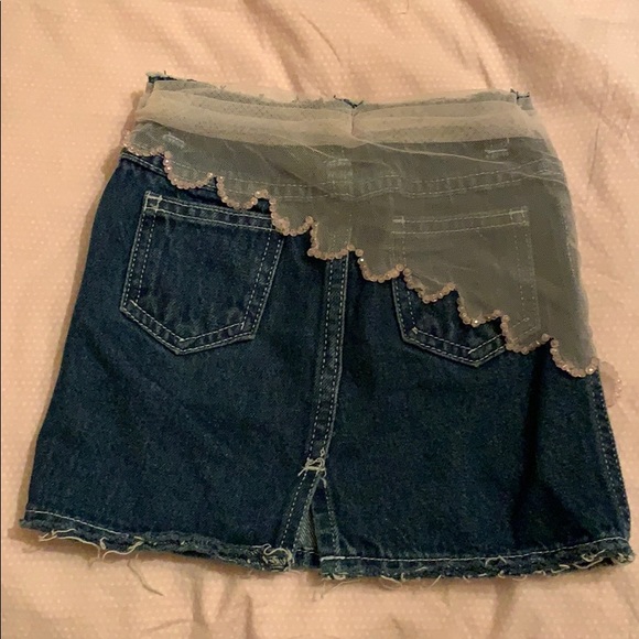 JM originals jean skirt with pink mesh size 4t - Picture 2 of 4